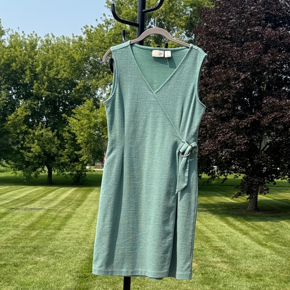 Cynthia Rowley Green Sleeveless faux Wrap Dress - Picture 2 of 6